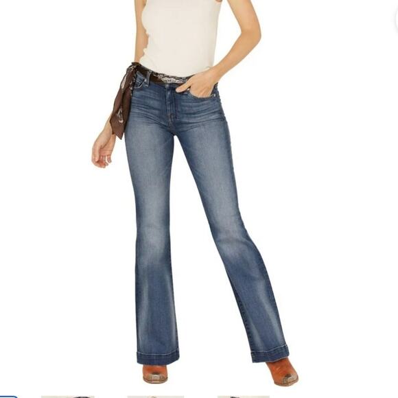 7 for all Mankind jeans boycut 30 bootcut causal button fly Women's Blue Jeans - Picture 1 of 10